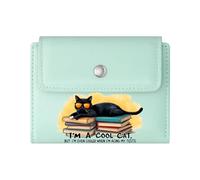 GEEADNB RFID Blocking Wallet Purse，Large Capacity Ladies Coin Purse，Orange-Tinted Sunglasses，Academic Success，Black cat，Thanksgiving Birthday Gift for Women Romantic Gift for Wife/Girlfriend.