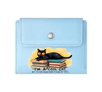 GEEADNB RFID Blocking Wallet Purse，Large Capacity Ladies Coin Purse，Orange-Tinted Sunglasses，Academic Success，Black cat，Thanksgiving Birthday Gift for Women Romantic Gift for Wife/Girlfriend.