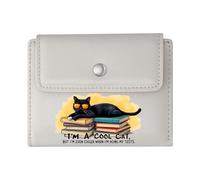 GEEADNB RFID Blocking Wallet Purse，Large Capacity Ladies Coin Purse，Orange-Tinted Sunglasses，Academic Success，Black cat，Thanksgiving Birthday Gift for Women Romantic Gift for Wife/Girlfriend.