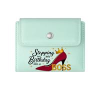 GEEADNB RFID Blocking Wallet Purse,Large Capacity Ladies Coin Purse,red high-Heeled Shoe,Gold Stars,BOSS,Thoughtful Gift for Father's Day,Teacher's Day Wonderful Gift for Mother's Father's Day