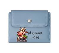 GEEADNB RFID Blocking Wallet Purse，Large Capacity Ladies Coin Purse，Whimsical Humor Cartoon Cow Confused Expression Wonderful Gift for Mother's Father's Day