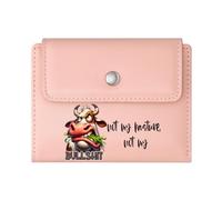 GEEADNB RFID Blocking Wallet Purse，Large Capacity Ladies Coin Purse，Whimsical Humor Cartoon Cow Confused Expression Wonderful Gift for Mother's Father's Day