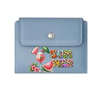 GEEADNB RFID Blocking Wallet Purse，Multi-Functional Women's Wallet，Black Background Rainbow-Colored ice pops Summer Letters Thanksgiving Birthday Gift for Women Romantic Gift for Wife/Girlfriend.