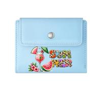 GEEADNB RFID Blocking Wallet Purse，Multi-Functional Women's Wallet，Black Background Rainbow-Colored ice pops Summer Letters Thanksgiving Birthday Gift for Women Romantic Gift for Wife/Girlfriend.