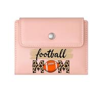 GEEADNB RFID Blocking Wallet Purse，Multi-Functional Women's Wallet，Football Brown Football Leopard Print Romantic Gift for Wife/Girlfriend. Wonderful Gift for Mother's Father's Day