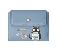GEEADNB RFID Blocking Wallet Purse，Multi-Functional Women's Wallet，Innocent Denial Wasn't ME Text Cartoon Black cat Wonderful Gift for Mother's Father's Day