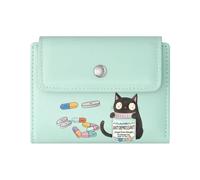 GEEADNB RFID Blocking Wallet Purse,Multi-Functional Women's Wallet,Innocent Denial Wasn't ME Text Cartoon Black cat Wonderful Gift for Mother's Father's Day