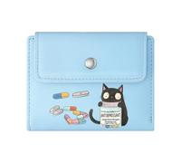 GEEADNB RFID Blocking Wallet Purse，Multi-Functional Women's Wallet，Innocent Denial Wasn't ME Text Cartoon Black cat Wonderful Gift for Mother's Father's Day