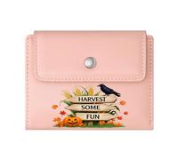 GEEADNB RFID Blocking Wallet Purse,Multi-Functional Women's Wallet,Pumpkin Sign Colorful Autumn Leaves Playful Halloween Decor Romantic Gift for Wife/Girlfriend.