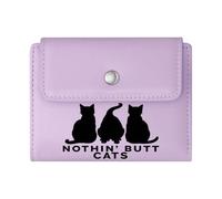 GEEADNB RFID Blocking Wallet Purse，Slim Minimalist Card Holder，Minimalist Design Nothing BUT Cats Stylized Figures Thanksgiving Birthday Gift for Women Romantic Gift for Wife/Girlfriend.