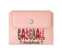 GEEADNB RFID Blocking Wallet Purse,Slim Minimalist Card Holder,Motherhood Leopard Print Baseball Thoughtful Gift for Father's Day,Teacher's Day Wonderful Gift for Mother's Father's Day