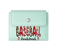 GEEADNB RFID Blocking Wallet Purse,Slim Minimalist Card Holder,Motherhood Leopard Print Baseball Thoughtful Gift for Father's Day,Teacher's Day Wonderful Gift for Mother's Father's Day