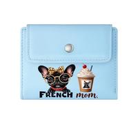 GEEADNB RFID Blocking Wallet Purse，Slim Minimalist Card Holder，Yorkshire Terrier iced Coffee Cup Leopard Print Accessories Wonderful Gift for Mother's Father's Day