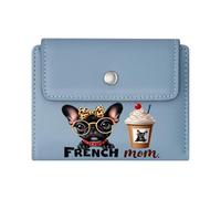 GEEADNB RFID Blocking Wallet Purse，Slim Minimalist Card Holder，Yorkshire Terrier iced Coffee Cup Leopard Print Accessories Wonderful Gift for Mother's Father's Day