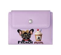 GEEADNB RFID Blocking Wallet Purse，Slim Minimalist Card Holder，Yorkshire Terrier iced Coffee Cup Leopard Print Accessories Wonderful Gift for Mother's Father's Day