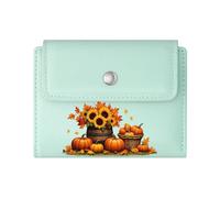 GEEADNB RFID Blocking Wallet Purse，Slim Women's Wallet，Autumn Pumpkin Pilgrim Hat Cartoon Turkey Thanksgiving Birthday Gift for Women Wonderful Gift for Mother's Father's Day