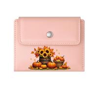 GEEADNB RFID Blocking Wallet Purse，Slim Women's Wallet，Autumn Pumpkin Pilgrim Hat Cartoon Turkey Thanksgiving Birthday Gift for Women Wonderful Gift for Mother's Father's Day