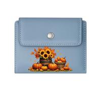GEEADNB RFID Blocking Wallet Purse，Slim Women's Wallet，Autumn Pumpkin Pilgrim Hat Cartoon Turkey Thanksgiving Birthday Gift for Women Wonderful Gift for Mother's Father's Day