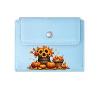 GEEADNB RFID Blocking Wallet Purse，Slim Women's Wallet，Autumn Pumpkin Pilgrim Hat Cartoon Turkey Thanksgiving Birthday Gift for Women Wonderful Gift for Mother's Father's Day