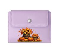 GEEADNB RFID Blocking Wallet Purse，Slim Women's Wallet，Autumn Pumpkin Pilgrim Hat Cartoon Turkey Thanksgiving Birthday Gift for Women Wonderful Gift for Mother's Father's Day