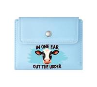 GEEADNB RFID Blocking Wallet Purse，Slim Women's Wallet，Humorous Style，Wordplay/Herd Pun，Cartoon Cows，Romantic Gift for Wife/Girlfriend. Wonderful Gift for Mother's Father's Day