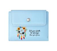 GEEADNB RFID Blocking Wallet Purse，Slim Women's Wallet，Inspirational Phrases，Romantic Whimsy，Heart-Shaped Dreamcatcher，Thanksgiving Birthday Gift for Women