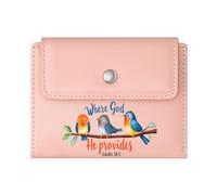 GEEADNB RFID Blocking Wallet Purse,Slim Women's Wallet,Love Never Fails,Blue Bird,Heart Balloons,Thanksgiving Birthday Gift for Women Romantic Gift for Wife/Girlfriend.