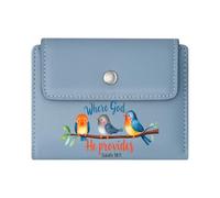 GEEADNB RFID Blocking Wallet Purse,Slim Women's Wallet,Love Never Fails,Blue Bird,Heart Balloons,Thanksgiving Birthday Gift for Women Romantic Gift for Wife/Girlfriend.