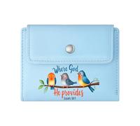 GEEADNB RFID Blocking Wallet Purse,Slim Women's Wallet,Love Never Fails,Blue Bird,Heart Balloons,Thanksgiving Birthday Gift for Women Romantic Gift for Wife/Girlfriend.