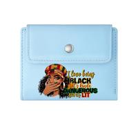 GEEADNB RFID Blocking Wallet Purse，Slim Women's Wallet，Pan-African Colors Educated Afro Hairstyle Thoughtful Gift for Father's Day，Teacher's Day Thanksgiving Birthday Gift for Women