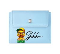 GEEADNB RFID Blocking Wallet Purse，Slim Women's Wallet，Puzzled Expression Genius Text Cartoon Cow Thoughtful Gift for Father's Day，Teacher's Day Wonderful Gift for Mother's Father's Day