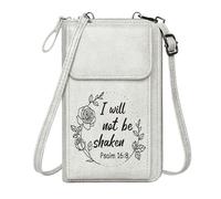 GEEADNB RFID Blocking Zipper Phone Wallet Bags with Card Slots Floral wreath Inspirational quote Monochromatic design Graduation Student Romantic Gifts for Wife Girlfriend