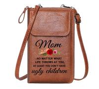 GEEADNB RFID Blocking Zipper Phone Wallet Crossbody Bags for Women floral arrangement apology message refusal response Season Gifts Classic Outfit