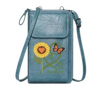 GEEADNB RFID Blocking Zipper Phone Wallet Crossbody Bags for Women Love Sunflower You are my Sunshine Graduation Student