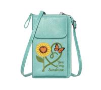GEEADNB RFID Blocking Zipper Phone Wallet Crossbody Bags for Women Love Sunflower You are my Sunshine Graduation Student