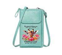 GEEADNB RFID Blocking Zipper Phone Wallet Customized Phone Bags Vibrant floral bouquet Heart-shaped glasses Giraffe Gift Travel Rfid Safe