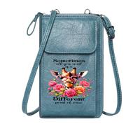 GEEADNB RFID Blocking Zipper Phone Wallet Customized Phone Bags Vibrant floral bouquet Heart-shaped glasses Giraffe Gift Travel Rfid Safe