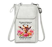 GEEADNB RFID Blocking Zipper Phone Wallet Customized Phone Bags Vibrant floral bouquet Heart-shaped glasses Giraffe Gift Travel Rfid Safe