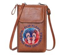 GEEADNB RFID Blocking Zipper Phone Wallet Ladies Cell Phone Purse Flip-flops Patriotic Fireworks Suitable for Daily Gifting Season Gifts