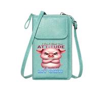 GEEADNB RFID Blocking Zipper Phone Wallet Personalized Crossbody Wallets Defiance Cartoon Pig Sarcastic Tone Suitable for Daily Gifting Personalized Gifts for Girlfriend Friends