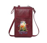 GEEADNB RFID Blocking Zipper Phone Wallet Personalized Crossbody Wallets Vibrant Flowers Fluttering Butterflies Stay Weird Motif Holiday Customized Gift for Everyday Use or Gift Idea