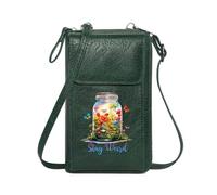 GEEADNB RFID Blocking Zipper Phone Wallet Personalized Crossbody Wallets Vibrant Flowers Fluttering Butterflies Stay Weird Motif Holiday Customized Gift for Everyday Use or Gift Idea