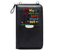GEEADNB RFID Blocking Zipper Phone Wallet Personalized Small Bags with Pocket Playful individuality Whimsical illustration Colorful typography Holiday Customized Gift Elegant Gift for Mother's Day