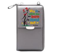 GEEADNB RFID Blocking Zipper Phone Wallet Personalized Small Bags with Pocket Playful individuality Whimsical illustration Colorful typography Holiday Customized Gift Elegant Gift for Mother's Day