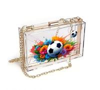GEEADNB RFID Blocking Zipper Phone Wallet Personalized Small Bags with Pocket Soccer Ball, Dynamic Paint Splashes, Colorful Flowers, Suitable for Daily Gifting Adjustable Strap