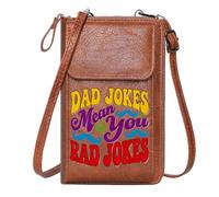 GEEADNB RFID Blocking Zipper Phone Wallet Small Crossbody Bags Rad Dad Jokes Mean Cute Stylish Elegant Accessory for Everyday Use or Gift Idea