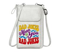 GEEADNB RFID Blocking Zipper Phone Wallet Small Crossbody Bags Rad Dad Jokes Mean Cute Stylish Elegant Accessory for Everyday Use or Gift Idea