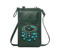 GEEADNB RFID Blocking Zipper Phone Wallet Womens Travel Bags Blue Feathers Beads and Charms Dreamcatcher Suitable for Daily Gifting Season Gifts