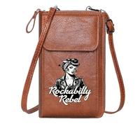 GEEADNB RFID Blocking Zipper Phone Wallet Womens Travel Bags Rockabilly Rebel Vintage for Everyday Use or Gift Idea Perfect for Teacher's Day