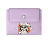 GEEADNB Slim Minimalist Card Holder,Large Capacity Ladies Coin Purse,Anatomy Art,Motivational Message,Natural Motifs,Thanksgiving Birthday Gift for Women